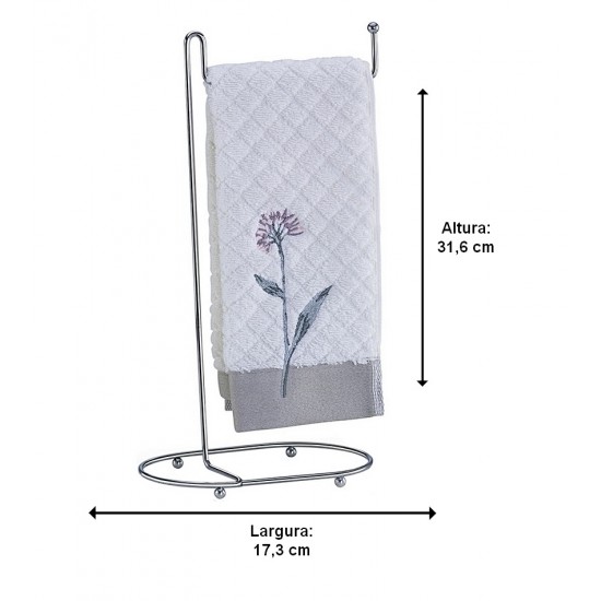 Porta Toalha 31,6cm de Altura Cromado Para Lavabo